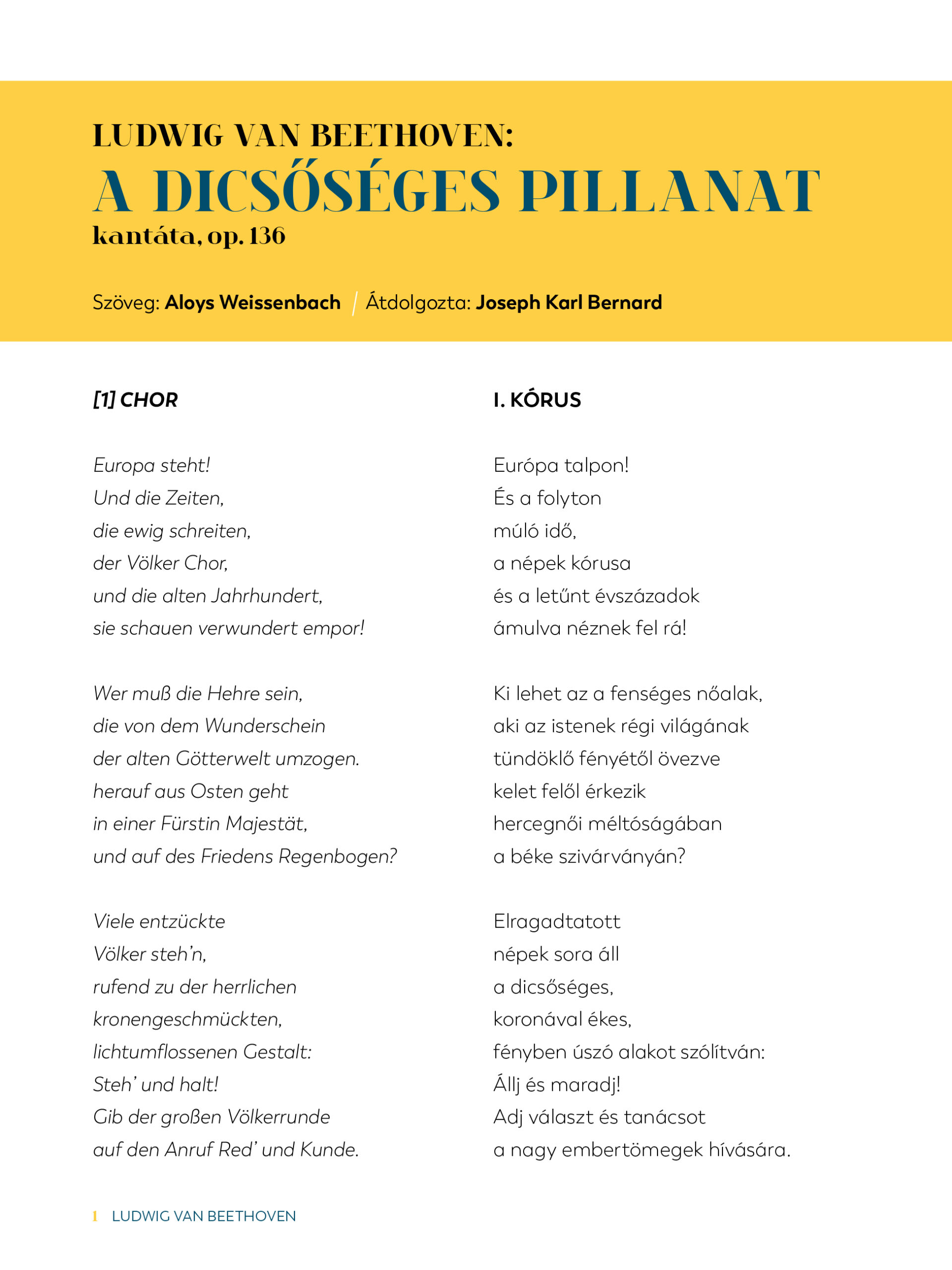 Der glorreiche Augenblick – cantata